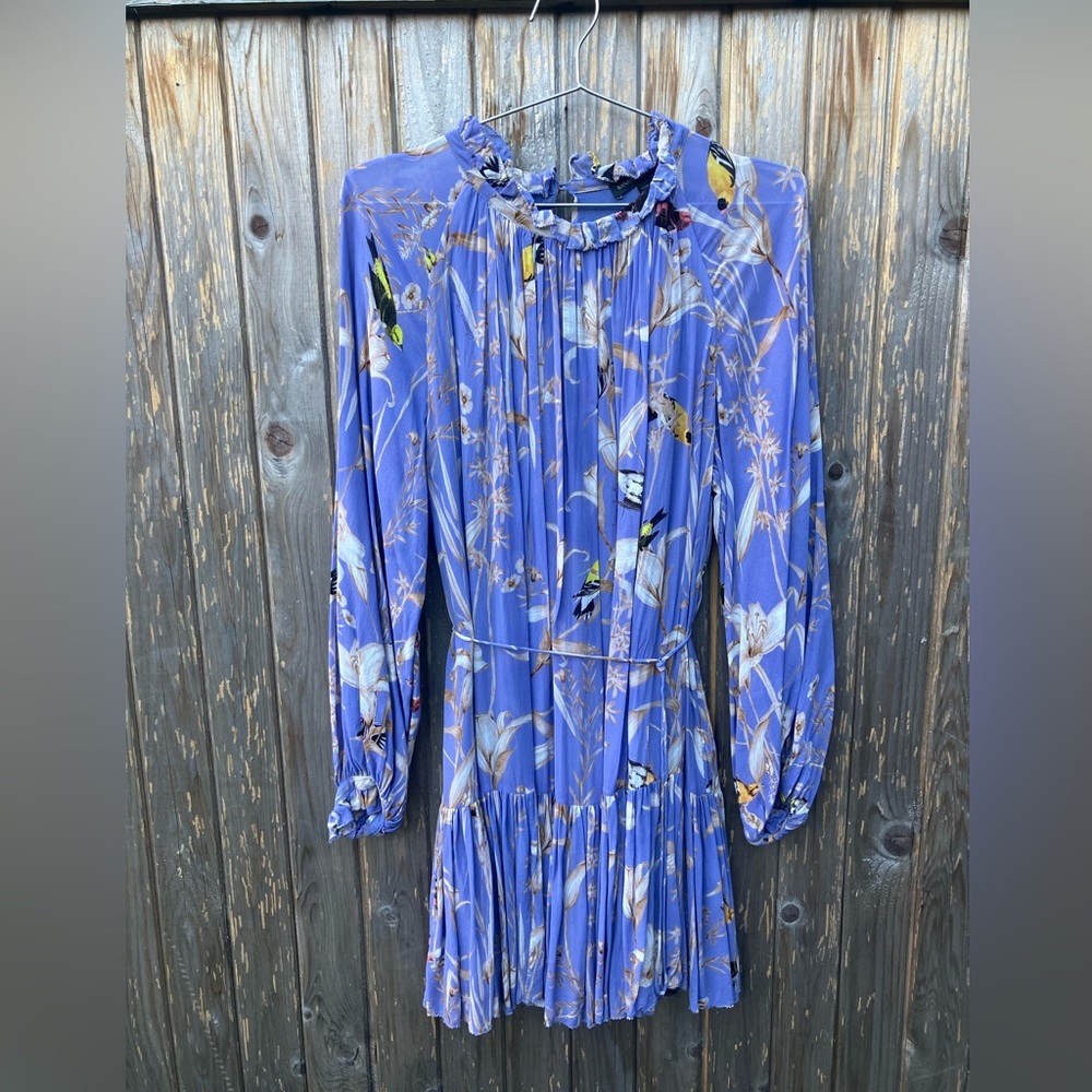 Banana Republic Purple Floral Long Sleeve Dress